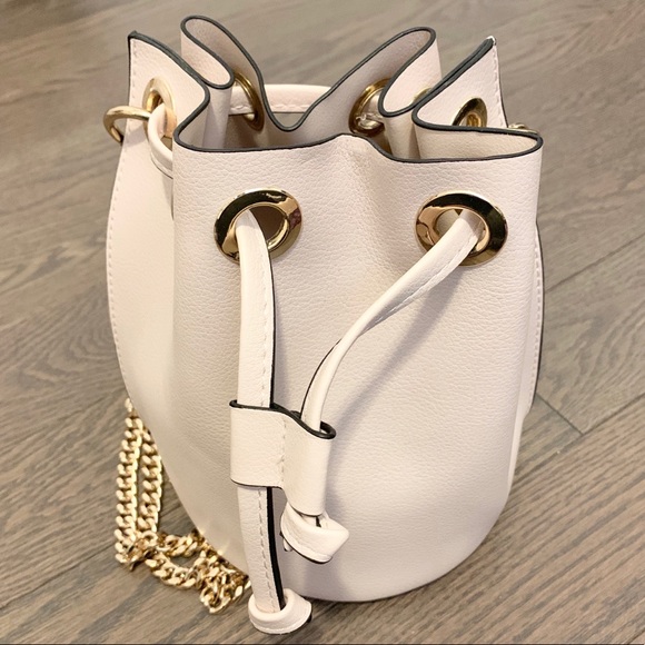 Zara Handbags - Zara faux leather pink bucket bag